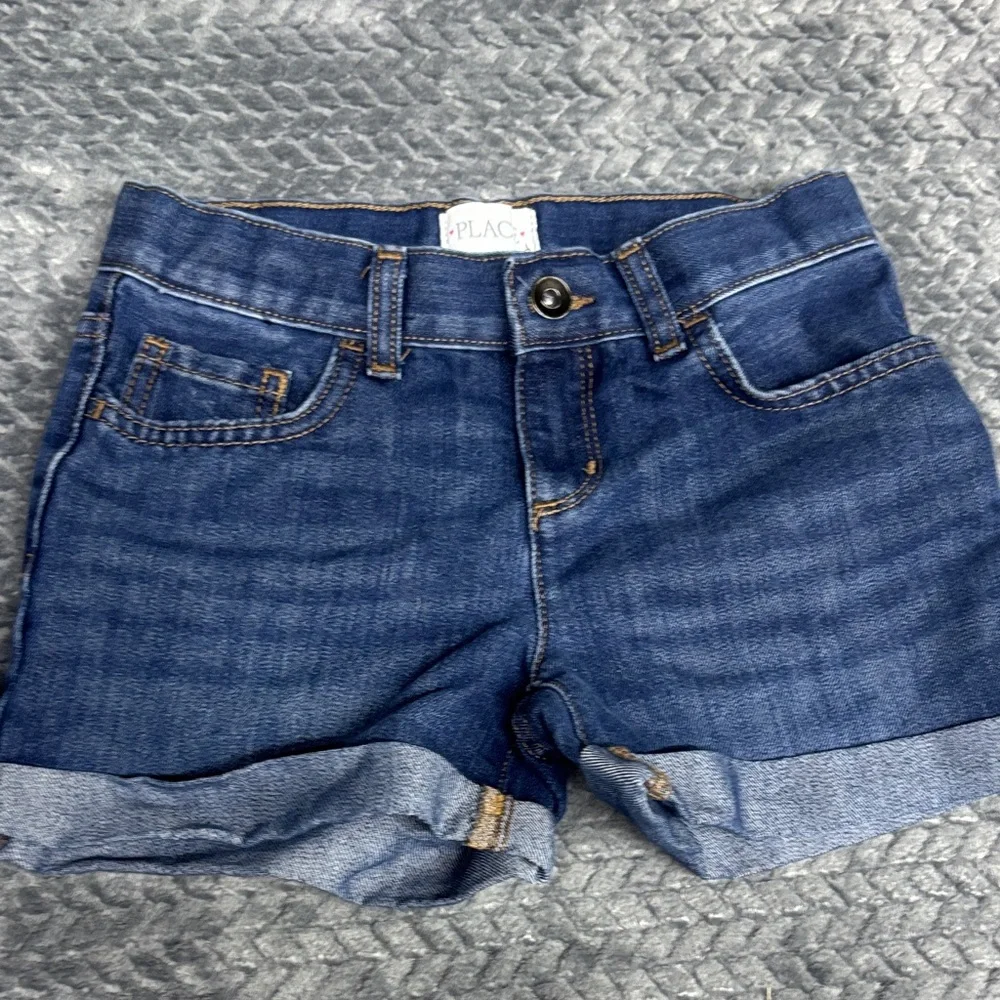 The Children's Place Girls Denim Shorts - Light Blue & Dark Blue